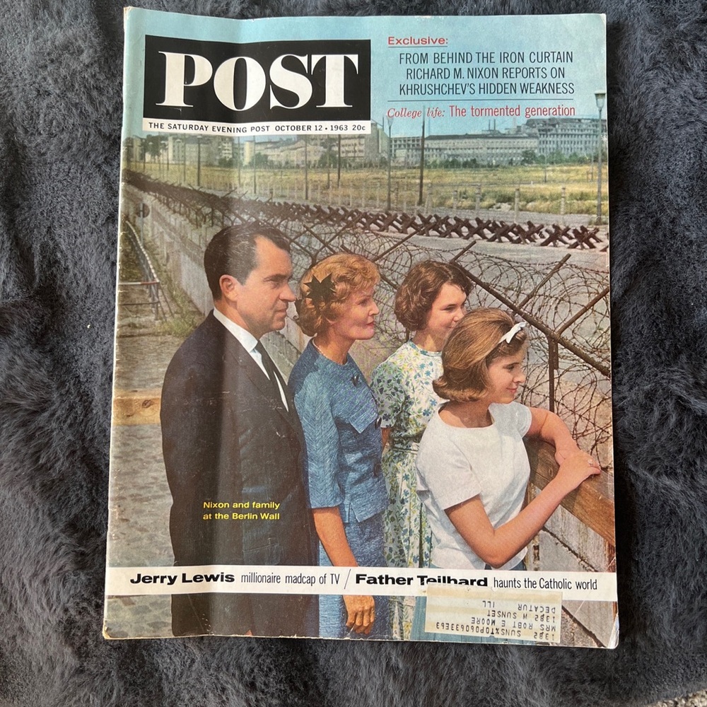 Saturday Evening Post Magazine October 12,1963, Nixon, Vintage